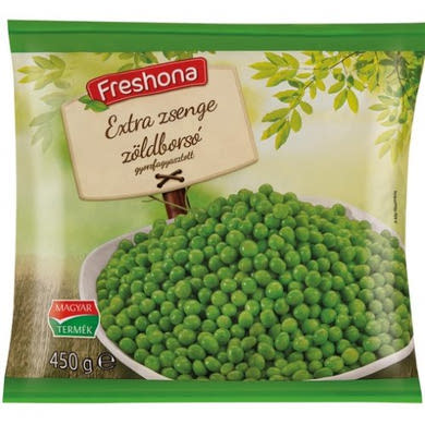 Freshona Extra zsenge zöldborsó, gyorsfagyasztott, 450 g