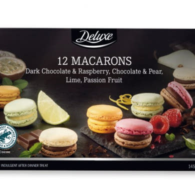 Deluxe Macaron válogatás, gyorsfagyasztott,  12 db, 145 g