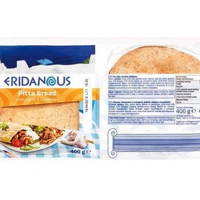 Eridanous Greek Style Pita fokhagymával és korianderrel 6 db, 400 g