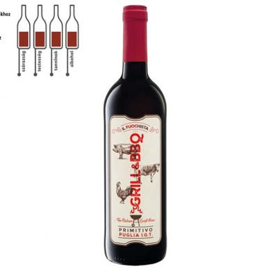Primitivo puglia olasz száraz vörösbor 13,5%, 0,75 L