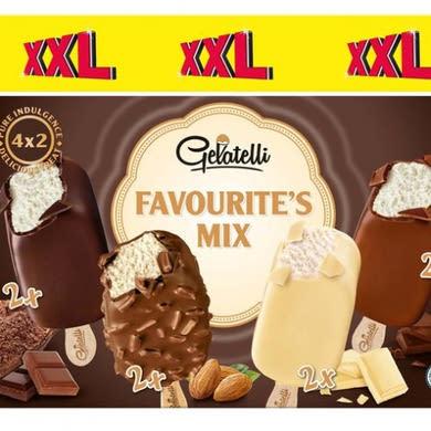 Gelatelli Jégkrém mix 8x120 ml, 960 ml