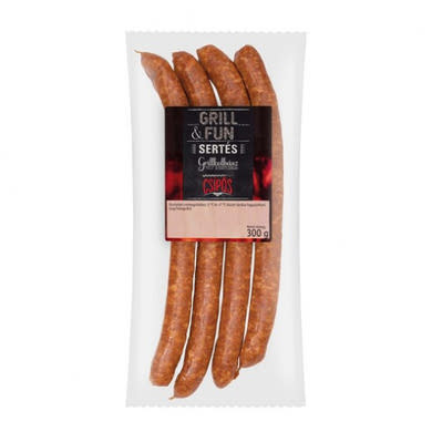 Grill & fun Sertés grillkolbász csípős, 300 g