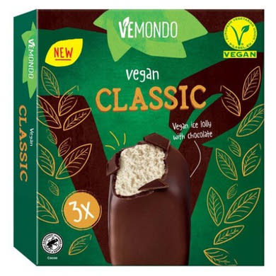Vemondo vegán jégkrém pálcikás mandulás, 3 x 90 ml / 3 x 72 g