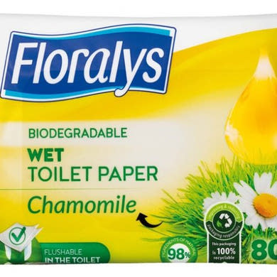 Floralys Nedvesített WC papír kamilla, 80 db