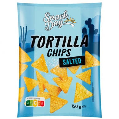 Snack Day Tortilla Chips sós, 150 g