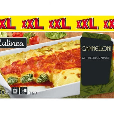 Culinea Töltött cannelloni Ricottával és spenóttal töltve, 850 g