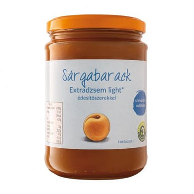 Light extra dzsem, sárgabarack extradzsem light édesítőszerekkel, 390 g