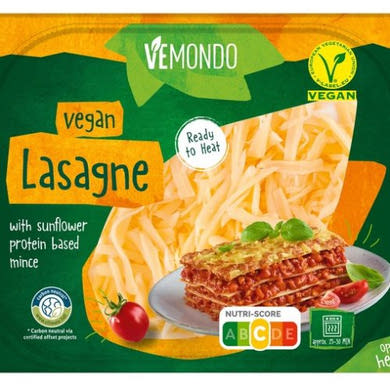 Vemondo Vegán lasagne alumínium tálcában, 400 g