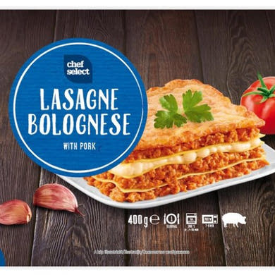 Chef Select lasagne sertéshússal és spenótszósszal