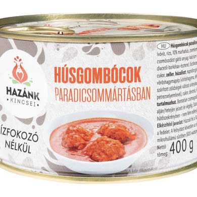 HAZÁNK KINCSEI Baromfi húsgombócok marhahússal paradicsommártásban, 400 g