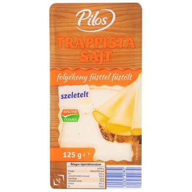 Pilos füstölt trappista sajt, szeletelt