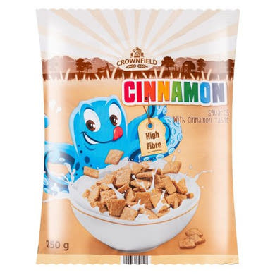 CROWNFIELD Ropogós, fahéjas gabonapárnácskák teljes kiőrlésű búzaliszttel, 250 g