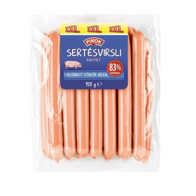 PIKOK Sertésvirsli XXL 83% hústartalommal, 920 g