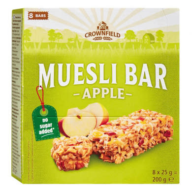 Crownfield Müzli szeletek almás, 8x25 g, 200 g