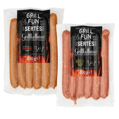 Grill&fun grillkolbasz zöldfűszeres, 400 g