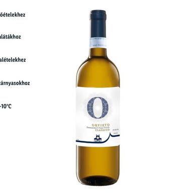 Orvieto Classico olasz száraz fehérbor 12,5 %, 0,75 L