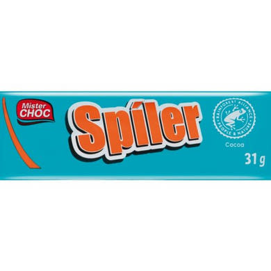 Mister Choc Spíler szelet rumízű kakaós szelet étcsokoládéba mártva, 31 g