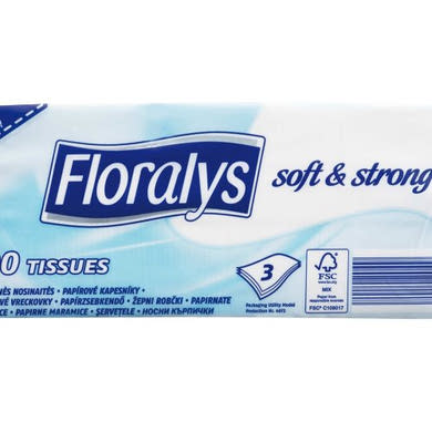 Floralys Papírzsebkendő 3 rétegű, 100 db