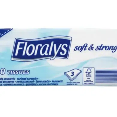 Floralys papírzsebkendő, 3 rétegű, 10 csomag, 150 db