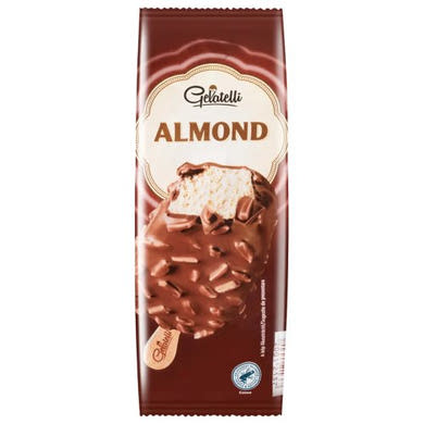 Gelatelli manduladarabos jégkrém vanilia izű, pálcikás, gyorsfagyasztott 120 ml / 84 g