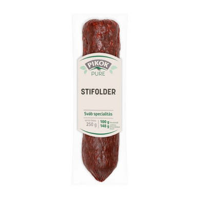 PIKOK PURE Stifolder füstőlt, félszáraz kolbász, sertéshúsból, 250 g