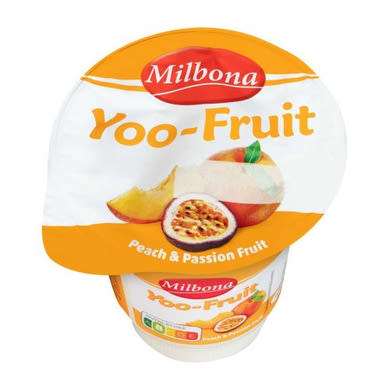Milbona Yoo-Fruit tejes desszert habosított gyümölcskészítménnyel Őszibarack-maracuja, 150 g