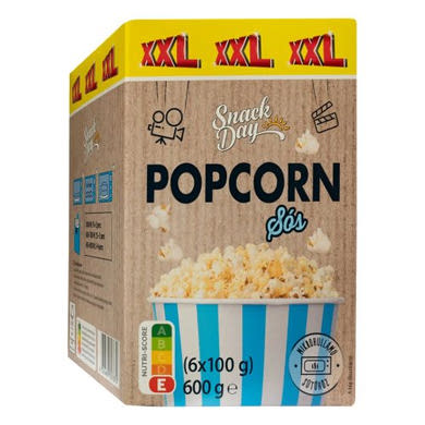 Snack day Mikro popcorn sós 6x100 g, 600 g
