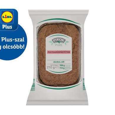 PIKOK PURE Húspastétom csirkehússal, darabos, sült, 210 g