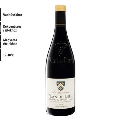 Plan de dieu, Côtes du Rhône Villages száraz vörösbor, 14%, 0,75 L