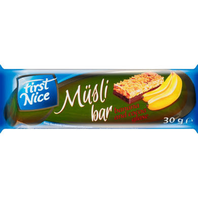 First Nice Müzli szelet csokival bevont banános, 30 g
