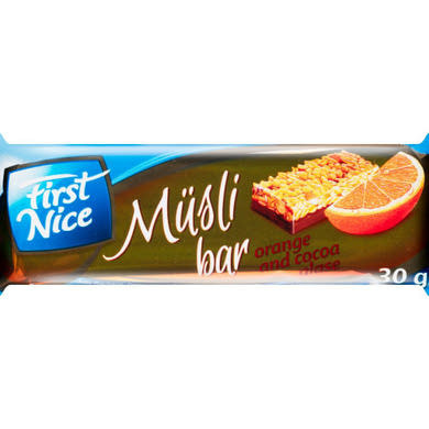First Nice Müzli szelet narancs-csokival vont, 30 g