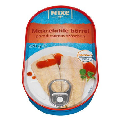 NIXE, Bőrös makrélafilé paradicsomos szószban, 170 g / 85 g