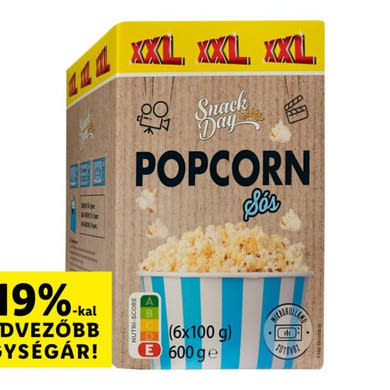 Snack day Mikro popcorn vajas 6x100 g, 600 g