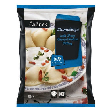 Culinea Tésztatáska, Juhsajtos-burgonyás töltelékkel, gyorsfagyasztott, 1 kg