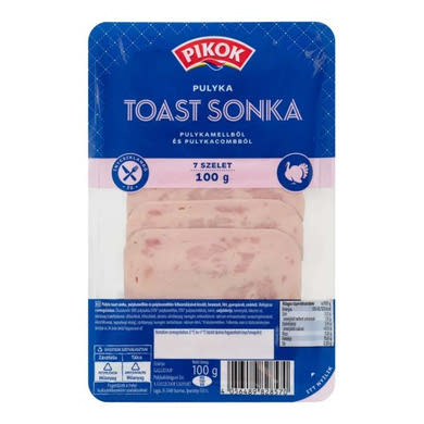 PIKOK, Toast sonka szeletek pulykamell és pulykacombból, 100 g