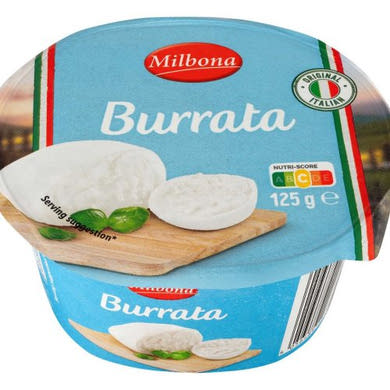 Milbona Burrata, 60% zsírtartalom, 125 g