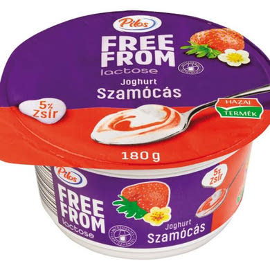 Pilos laktózmentes krémjoghurt epres, 180 g