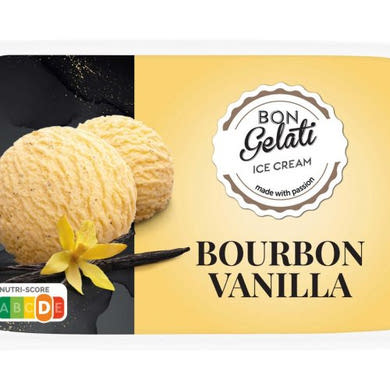 BON Gelati Bourbon vaníliás jégkrém, gyorsfagyasztott, 2500 ml / 1250 g