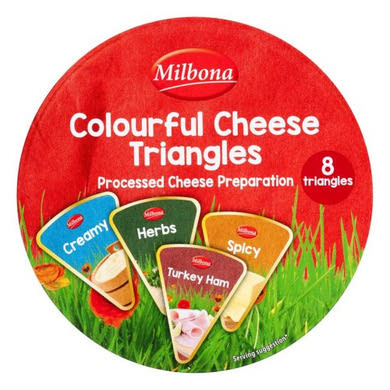 Milbona Körcikkelyes Ömlesztett sajt, 4 féle íz 8 db, 250 g