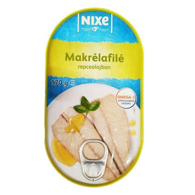NIXE, Bőrösmakrélafilé repceolajban, 170 g / 102 g