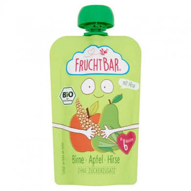 Fruchtbar Bio Gyümölcspüré Körte- Alma- Köles 6 Hónapos Kortól - 100 g