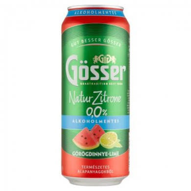GÖSSER Natur Zitrone Radler, görögdinnye-lime, 0%, + betétdíj, 0,5 L