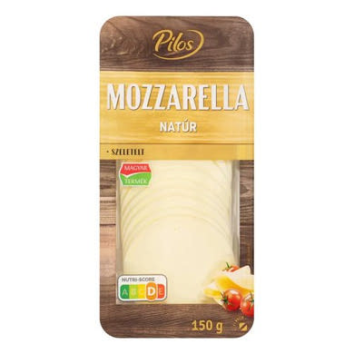 Pilos Mozzarella natúr, szeletelt, 150 g