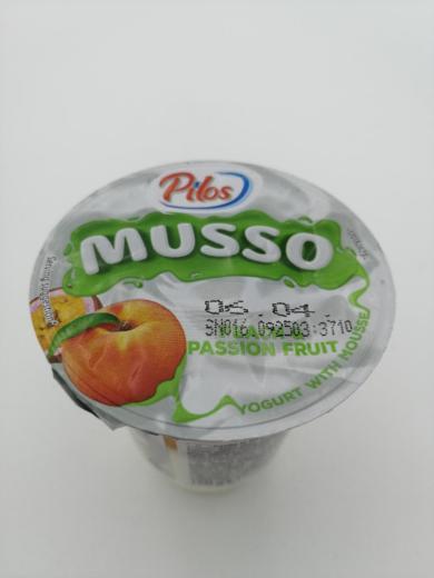 Pilos Musso tejes desszert habosított gyümölcskészítménnyel Őszibarack-maracuja, 150 g