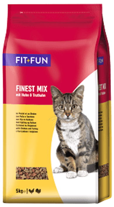 FIT+FUN Finest-Mix macska szárazeledel adult csirke&pulyka