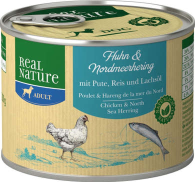Real Nature Classic kutya konzerv adult csirke&hering