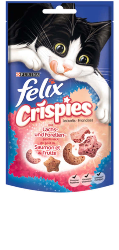 Felix Crispies macska jutalomfalat lazac& pisztráng