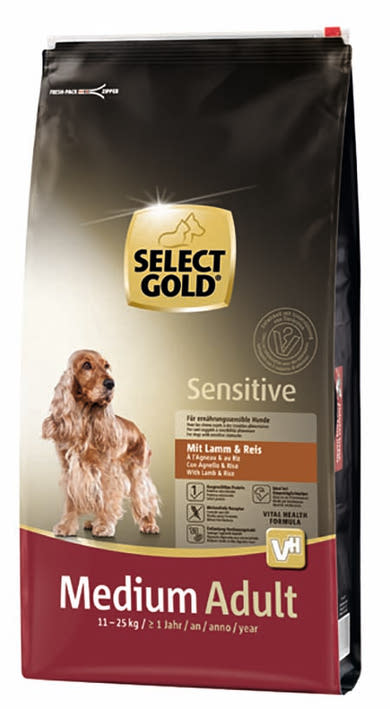 SELECT GOLD Sensitive kutya szárazeledel medium adult bárány& rizs