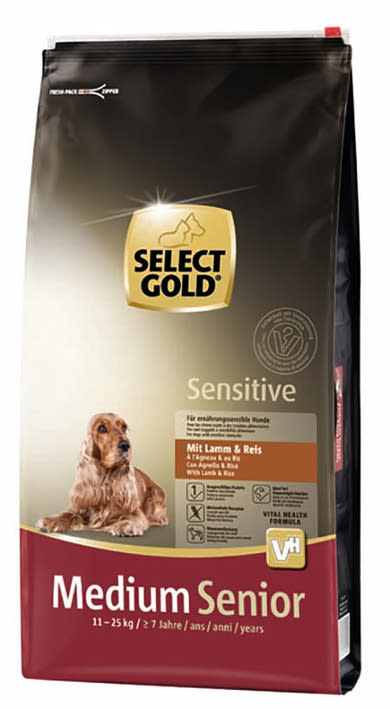 SELECT GOLD Sensitive kutya szárazeledel medium senior bárány