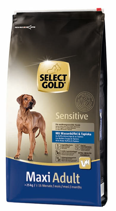 SELECT GOLD Sensitive kutya szárazeledel maxi adult bivaly& tápióka
